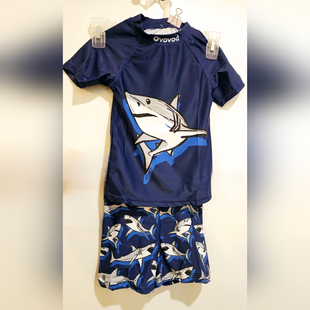 Ovovod Kids Shark Motif Swim Set in Navy Blue Age 2-3 Yrs
